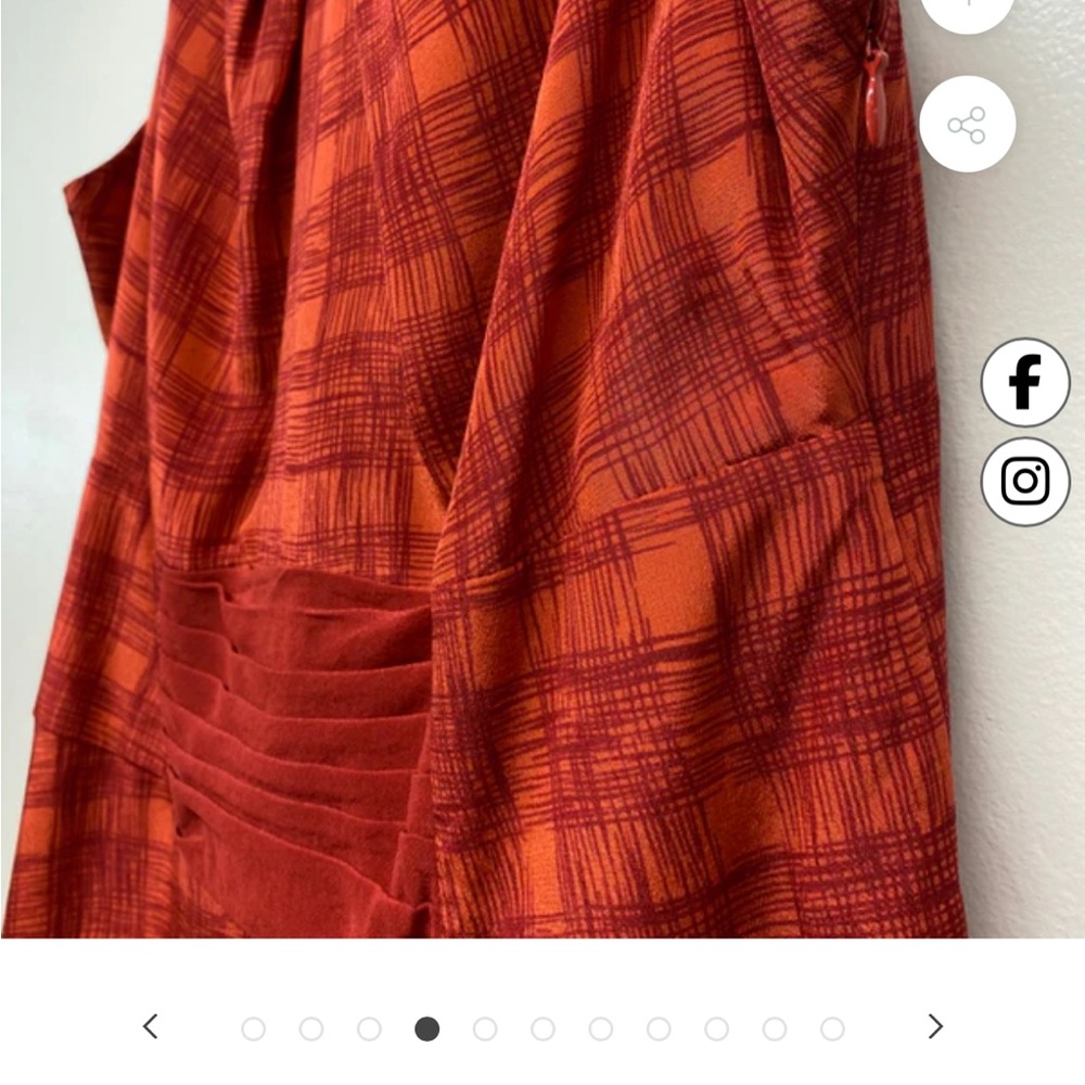 Anthropologie- Girls From Savoy Chic Silk Red Dress - Picture 4 of 10